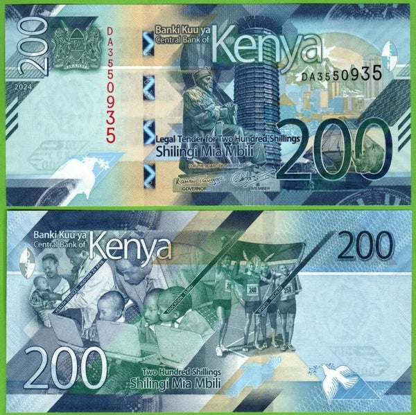 Kenya 200 Shilling 2024, P-54b Unc