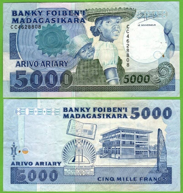 Madagascar 5000 Ariary 1993, P-69 VF
