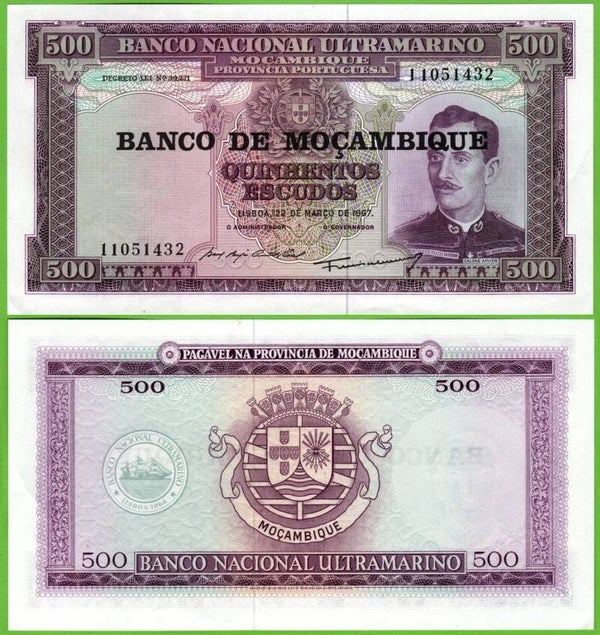 Mocambique 500 Escudos 1967, P-118 Unc