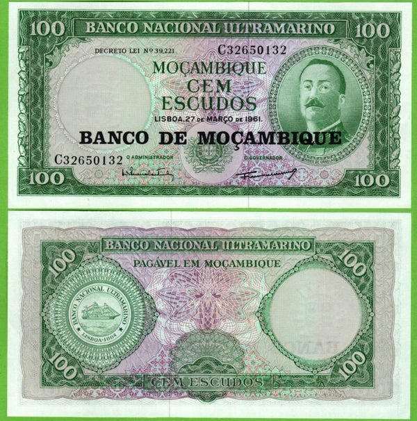 Mocambique 100 Escudos 1961, P-117 Unc