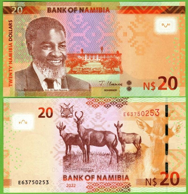 Namibia 20 Dollar 2022, P-17a.3 Unc
