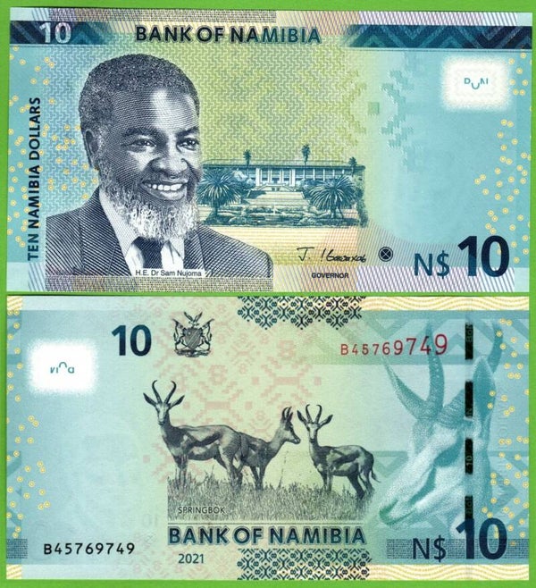 Namibia 10 Dollar 2021, P-new Unc
