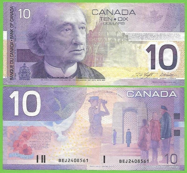 Canada 10 Dollar 2001, P-63a XF