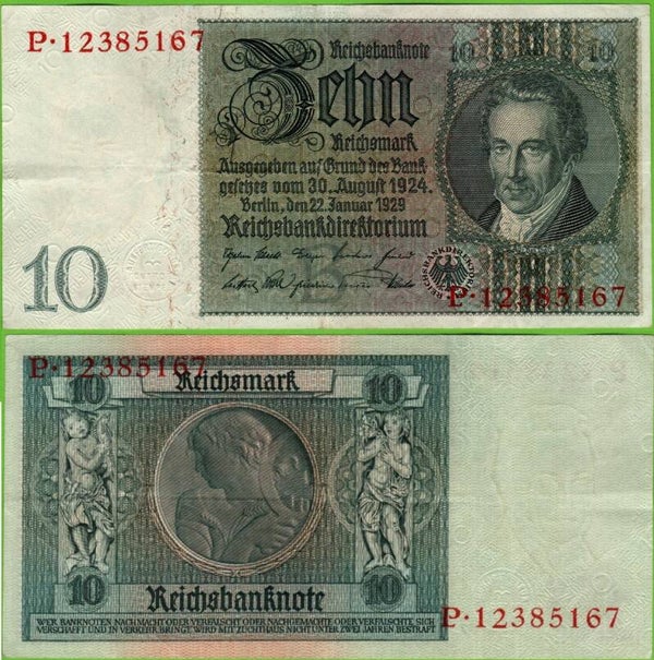 Alemania Reich 10 Mark 1923, P-180a XF