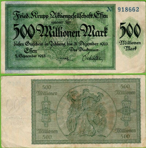 Alemania 500,000,000 Mark 1923 Xf Raro