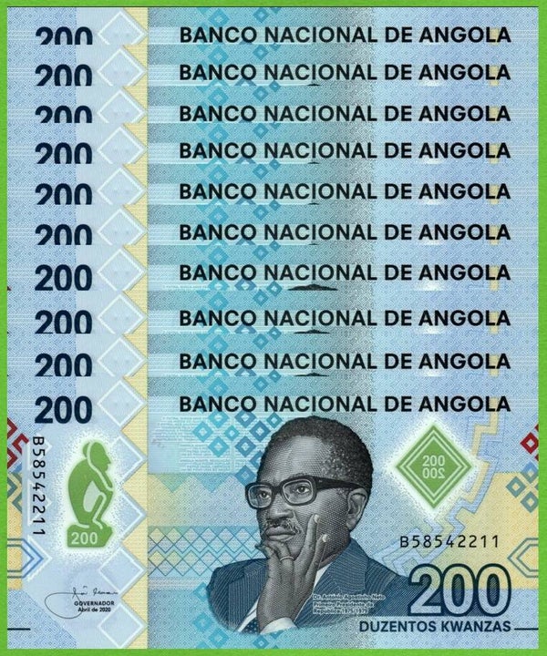 Angola 200 Kwanzas 2020, P-w160 Lote 10 Pcs Unc