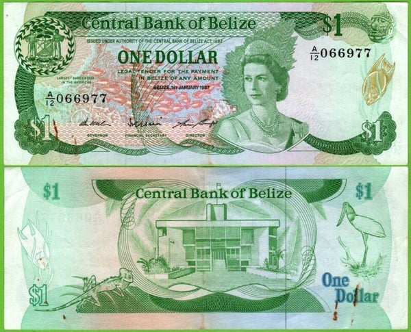 Belize 1 Dollar 1987, P-46c XF