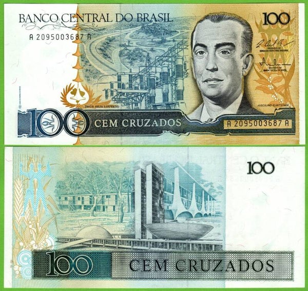 Brazil 100 Cruzados 1988, P-211 Unc
