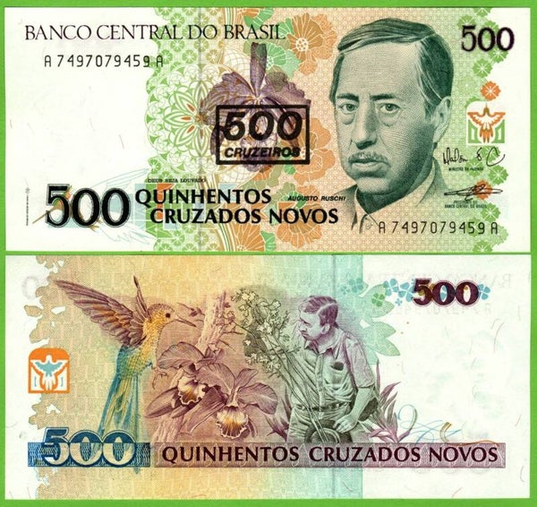 Brazil 500 Cruzeiros 1990, P-226a Unc