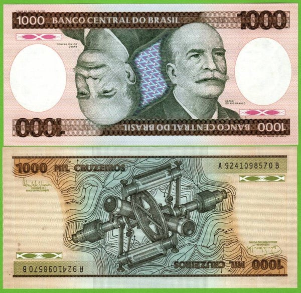 Brazil 1000 Cruzeiros 1981, P-201d Unc