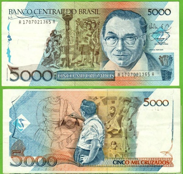 Brazil 5000 Cruzados 1988, P-214 Unc