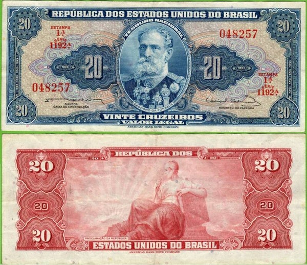 Brazil 20 Cruzeiros 1963, P-168b XF