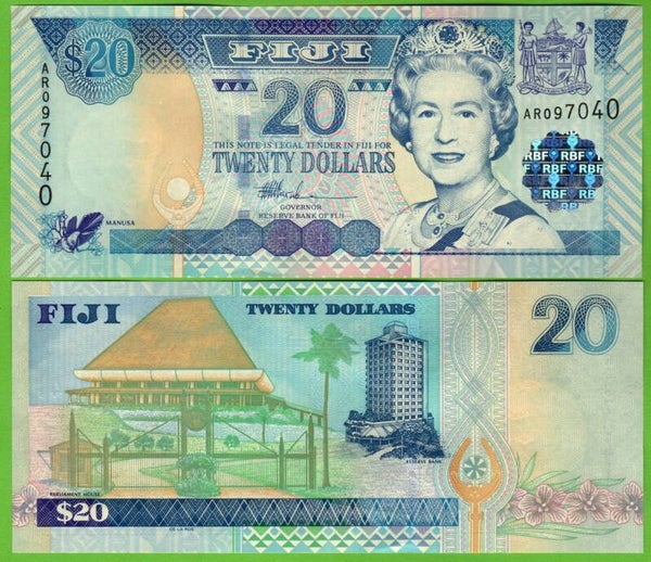 Fiji 20 Dollar 2002, P-107 Unc