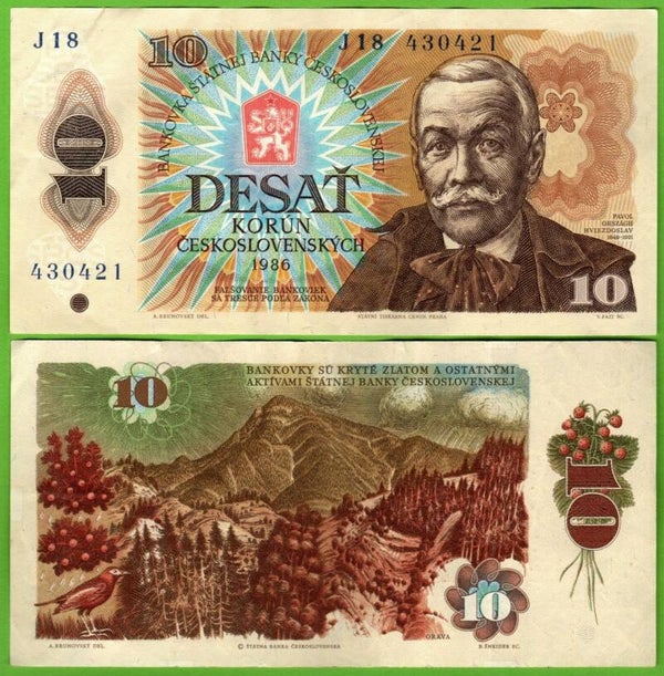 Checoslovaquia 10 Korun 1986 P-94a XF