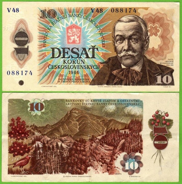 Checoslovaquia 10 Korun 1986 P-94C Au