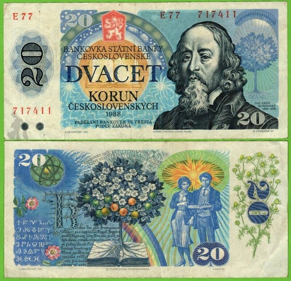 Checoslovaquia 20 Korun 1988 P-95b XF