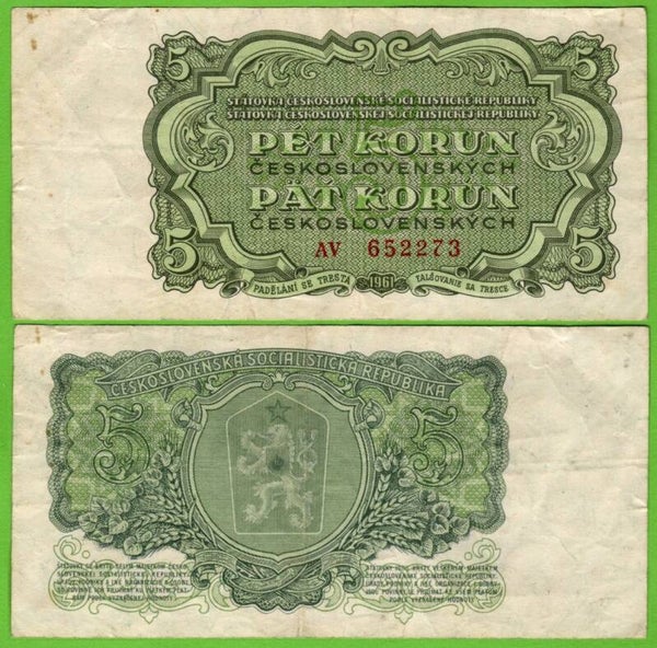 Checoslovaquia 5 Korun 1961, P-82 Fina