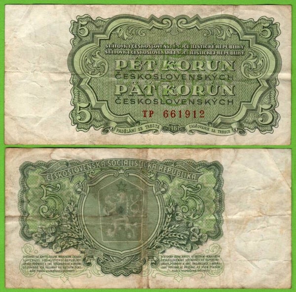 Checoslovaquia 5 Korun 1961, P-82 Fina