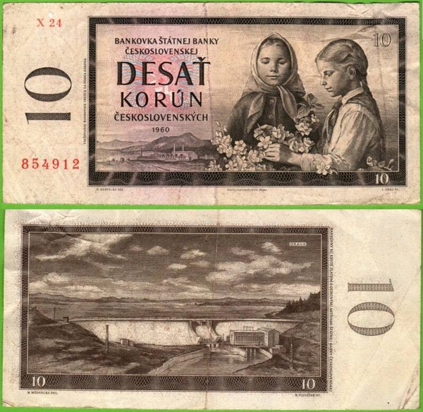 Checoslovaquia 10 Korun 1960 P-88c XF