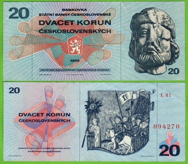 Checoslovaquia 20 Korun 1970 P-92c Au