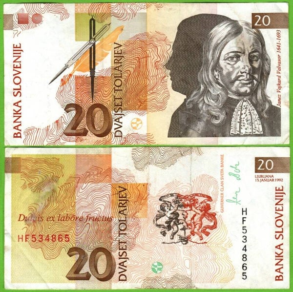 Eslovenia 20 Tolarjev 1992, P-12 XF
