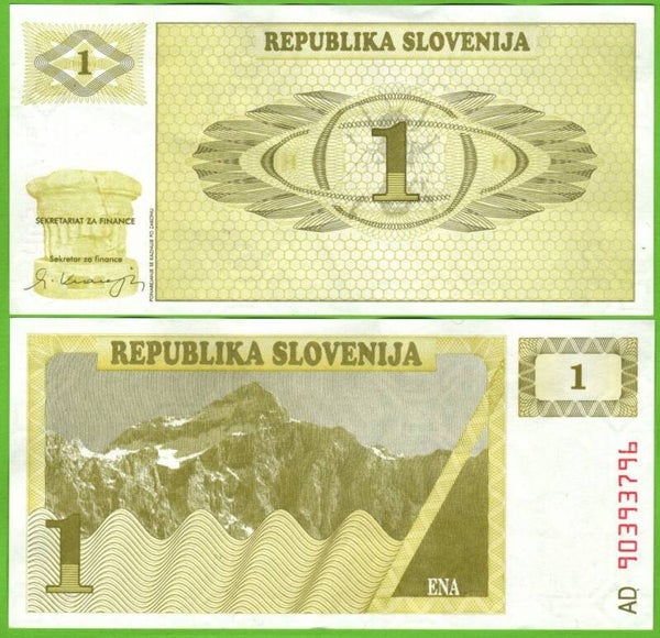 Eslovenia 1 Tolar 1990, P-1a Au