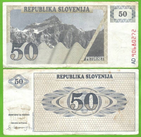 Eslovenia 50 Tolarjev 1990, P-5a VF