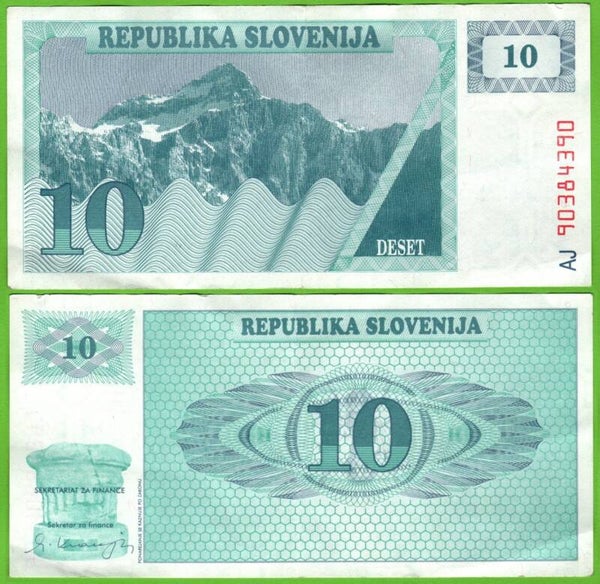 Eslovenia 10 Tolarjev 1990, P-4a XF