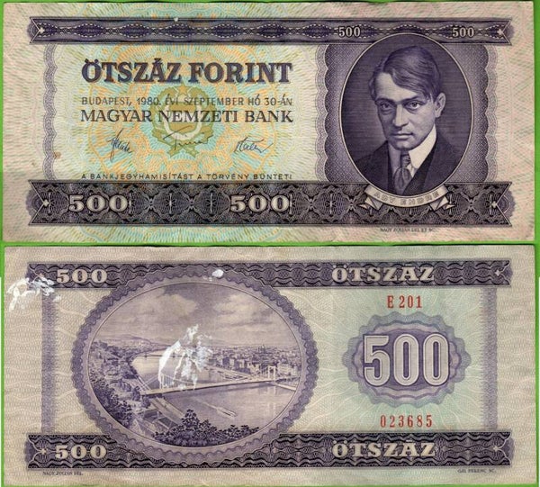 Hungria 500 Forint 1980, P-172c Fine