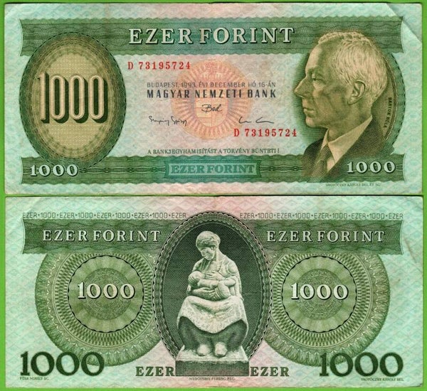 Hungria 1000 Forint 1993, P-176b Fine