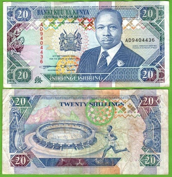 Kenya 20 Shillings 1993, P-31a XF