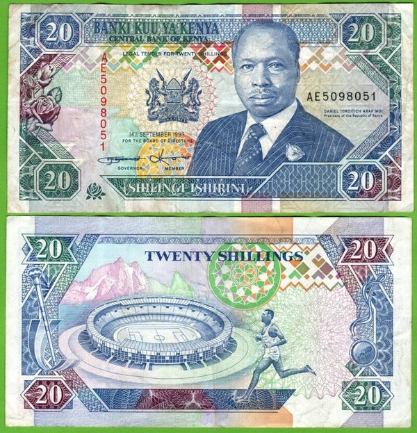 Kenya 20 Shillings 1993, P-31a VF