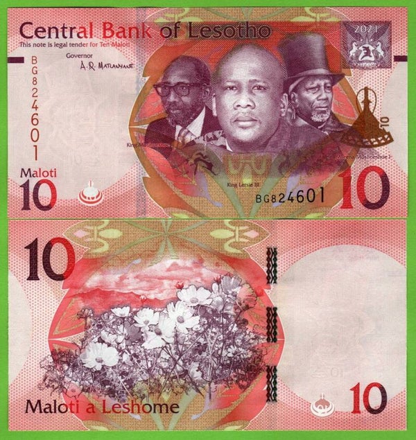 Lesotho 10 Maloti 2021, P-21c Unc