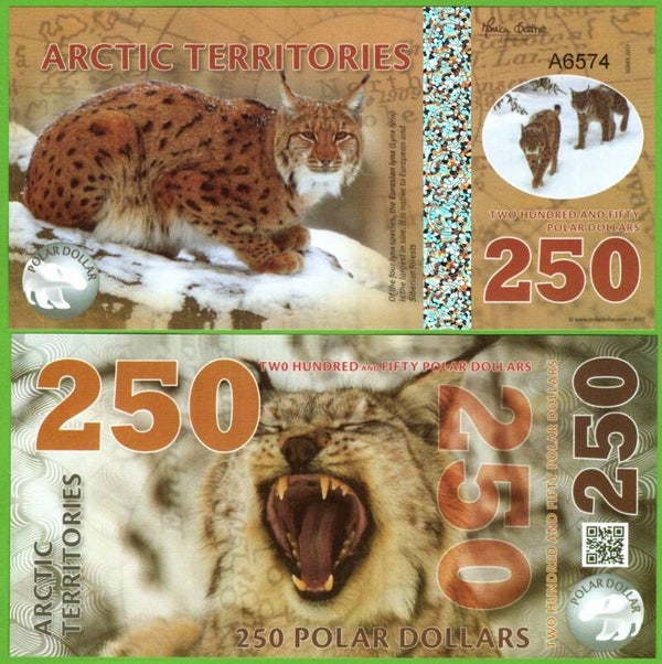 Territorios Articos 250 Dollar 2017, Unc