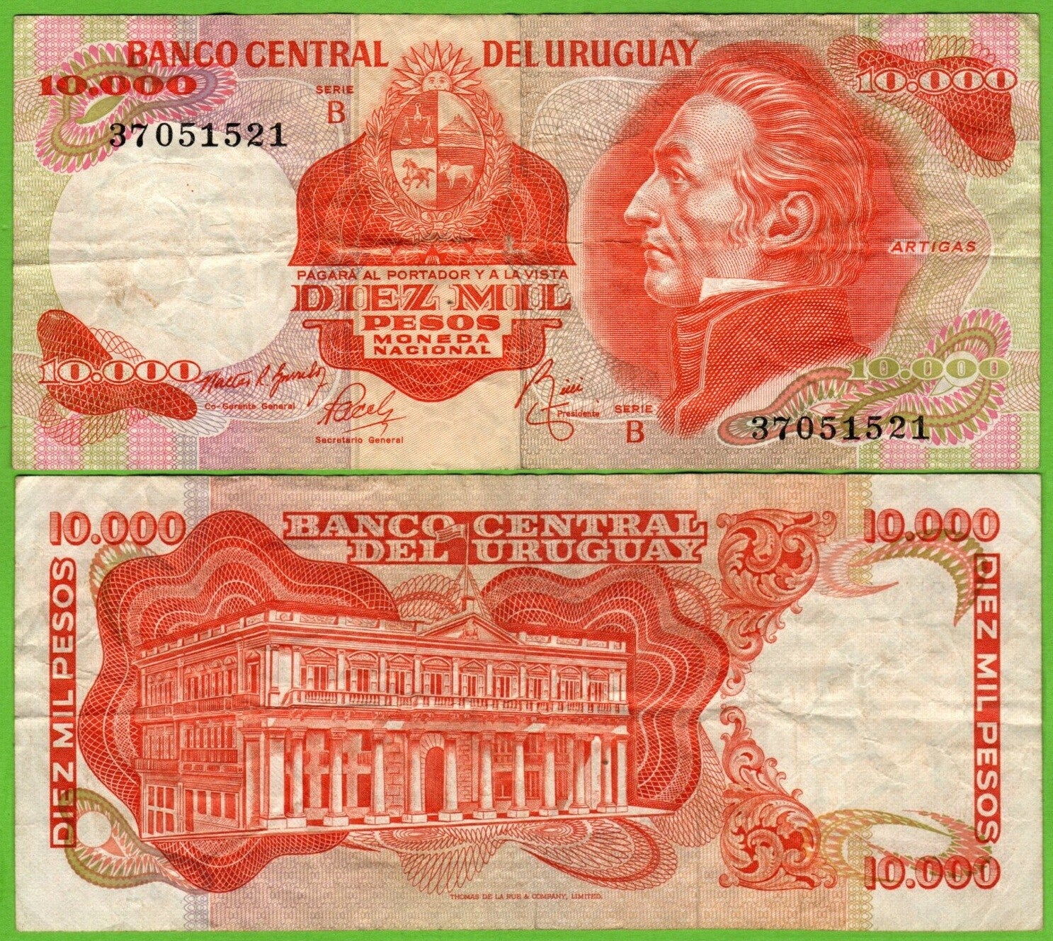 Uruguay 10,000 Pesos 1979, P-53b Vf