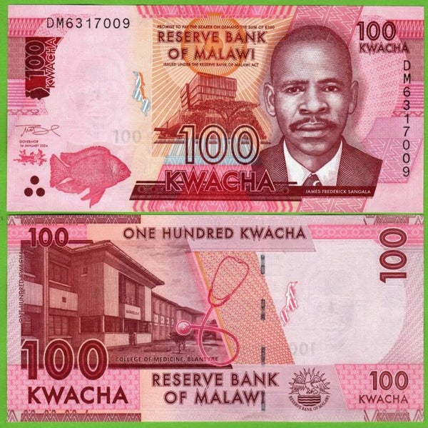 Malawi 100 Kwachas 2024 P-65 Unc