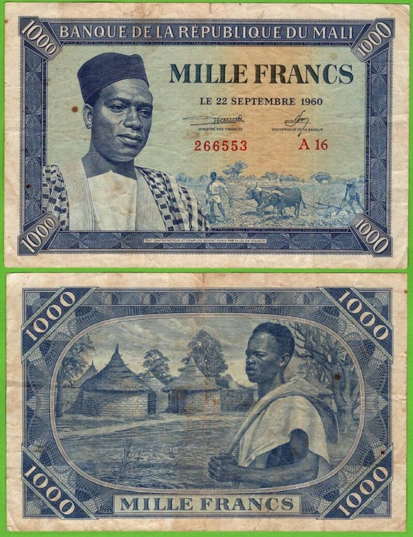 Mali 1000 Francs 1960, P-4 VF