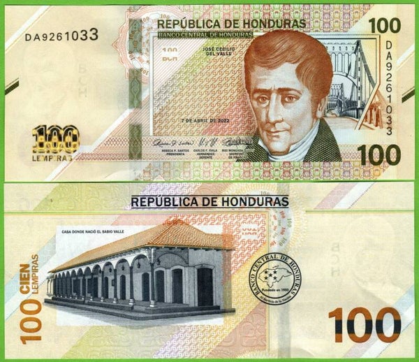 Honduras 100 Lempiras 2022, P-w112 Unc