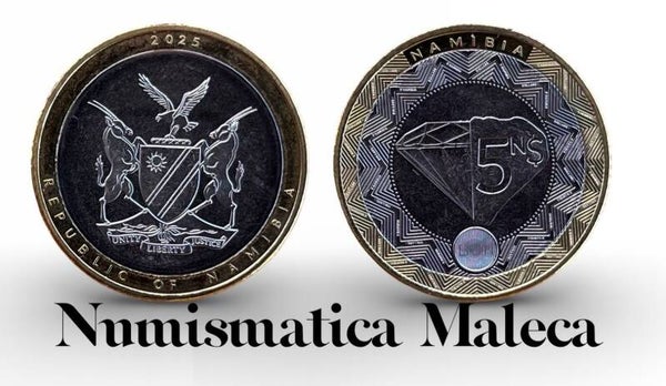Namibia 5 Dollar 2025, (mineria) Unc