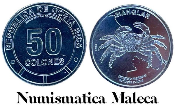 Costa Rica 50 Colones 2025, Cangrejo Unc