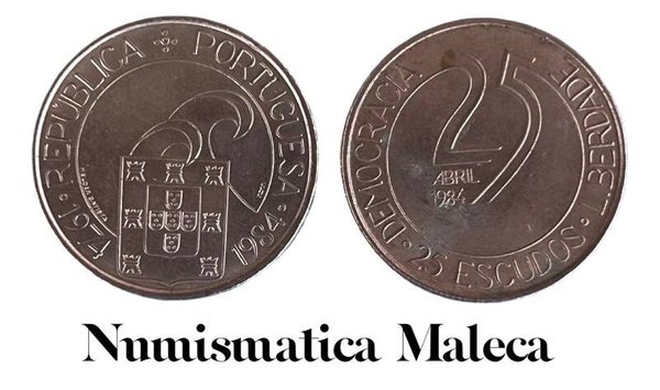 Portugal 25 Escudos 1984, Km623 Au