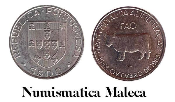 Portugal 5 Escudos 1983, Km618 XF FAO