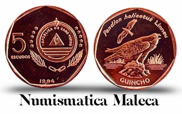 Cabo Verde 5 Escudos 1994, Km28 Unc