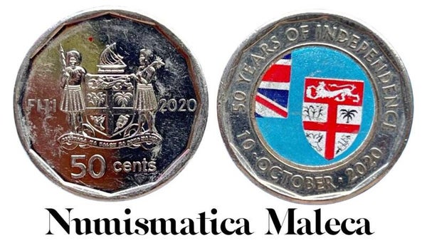 Islas Fiji 50 Cents 2020, Km839 Color