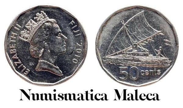 Islas Fiji 50 cents 2010, Km122 XF