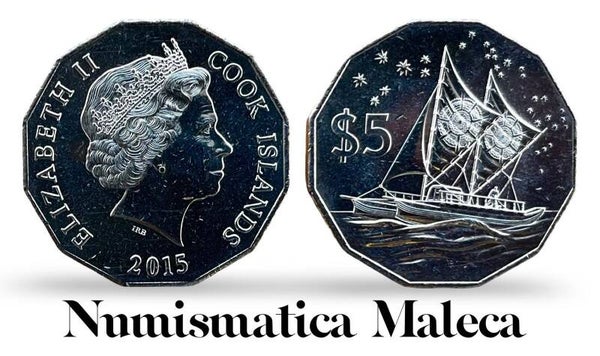 Islas Cook 5 Dollar 2015, Km894 Unc