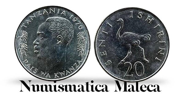 Tanzania 20 Senti 1976, Km2 Unc