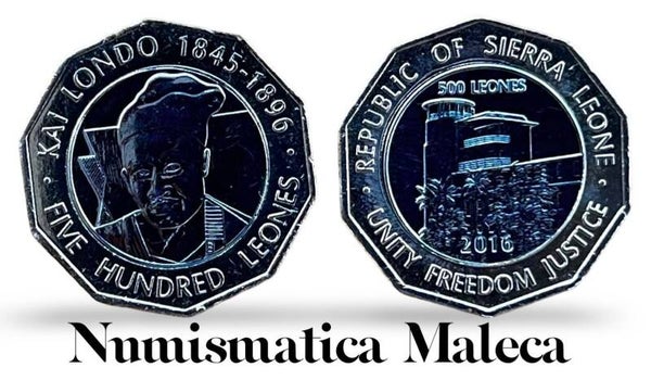 Sierra Leona 500 Leones 2016, Km296 Bi-metalica Unc