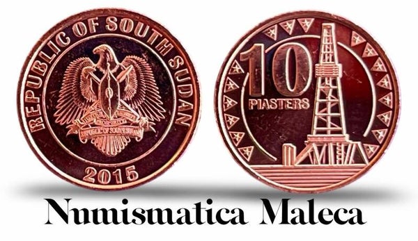 Sudan Del Sur 10 Piastres 2015, Km1 Unc