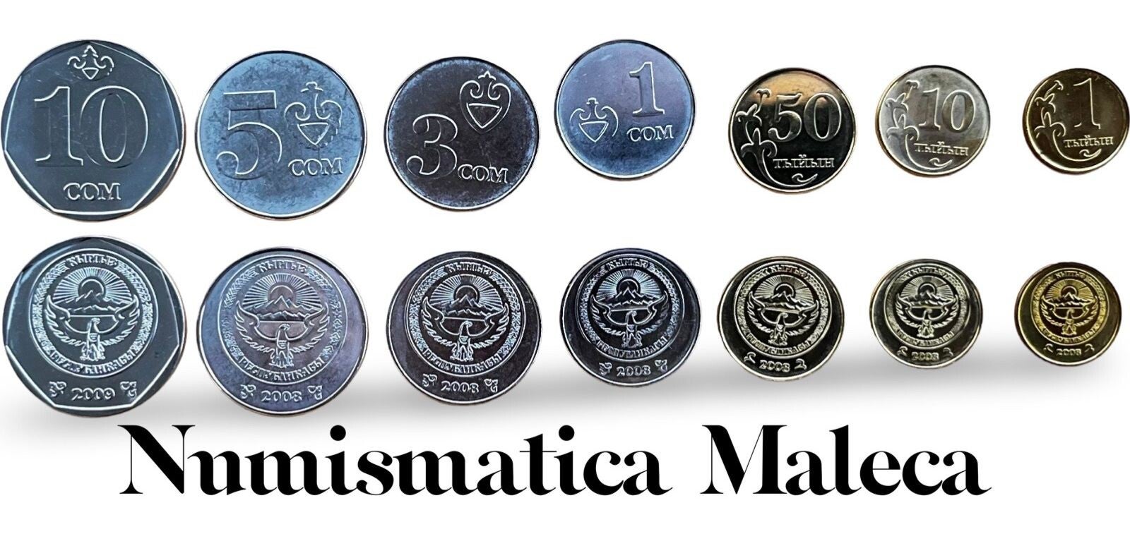 Kyrgustan Set 7 Monedas  Unc